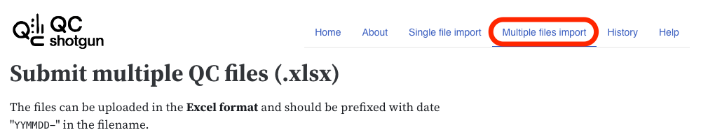 Multiple files import
